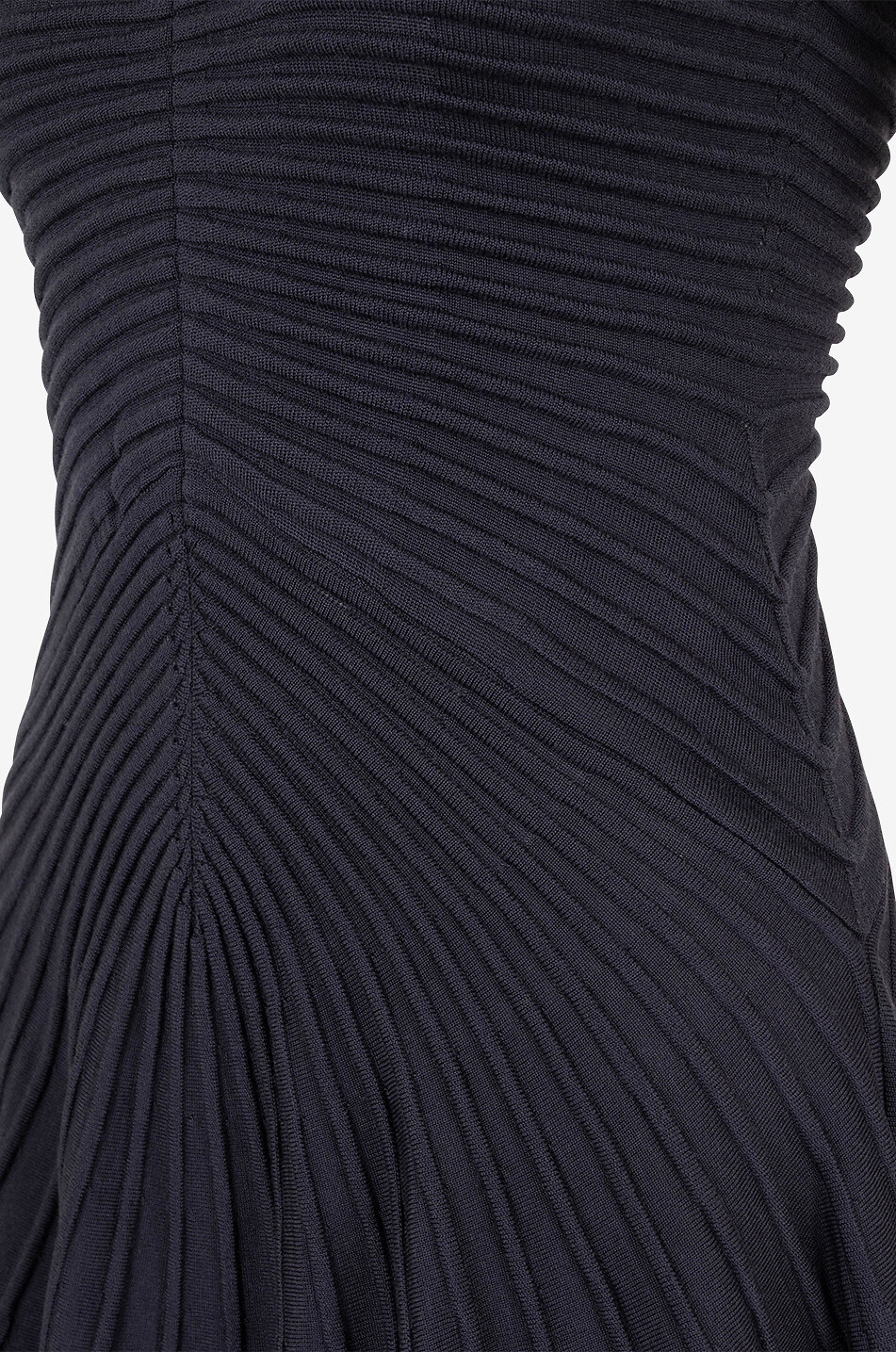 ALAÏA Robe patineuse en maille à rayures 3D Femme GRIS FONCÉ 3