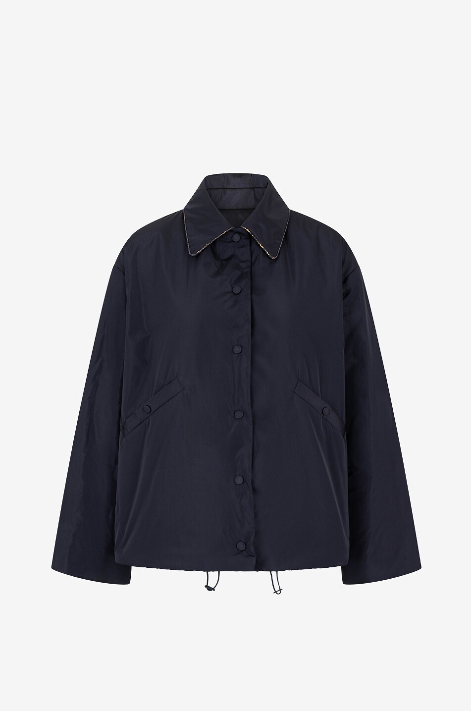 Watierte weite Taft-Hemdjacke Filo Diamanté