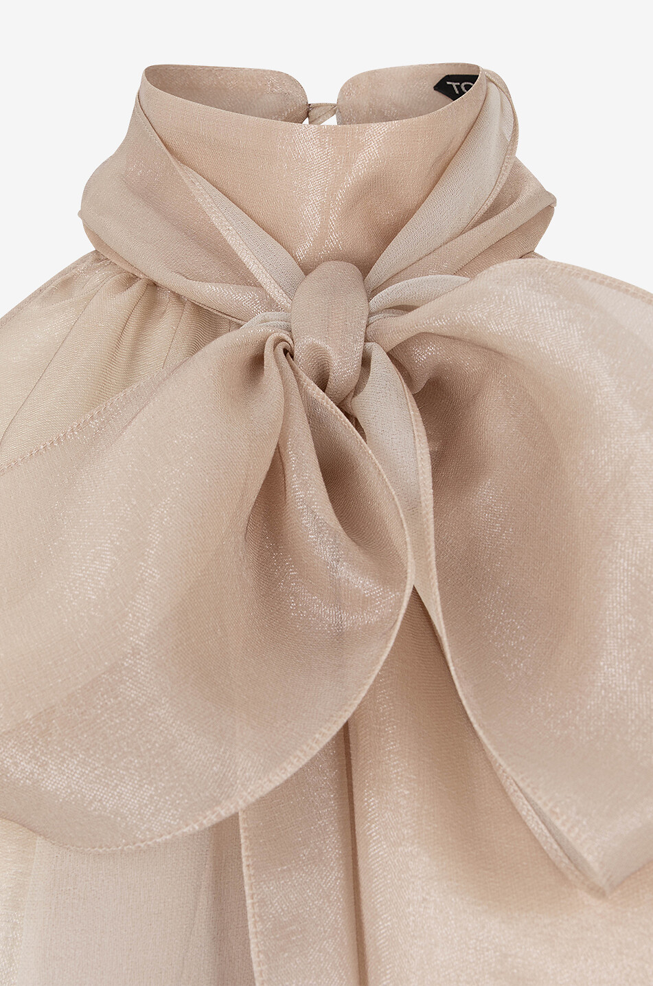 TOM FORD Sleeveless wet look chiffon necktie top Women PINK 3