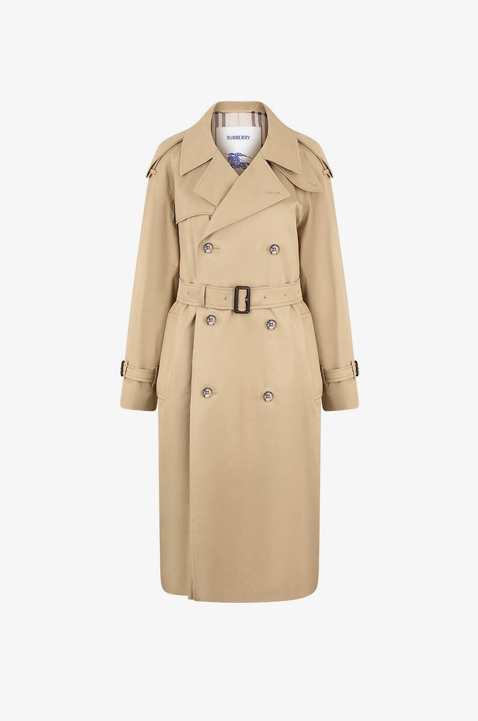 BURBERRY Castleford long gabardine trench coat Women BEIGE 1