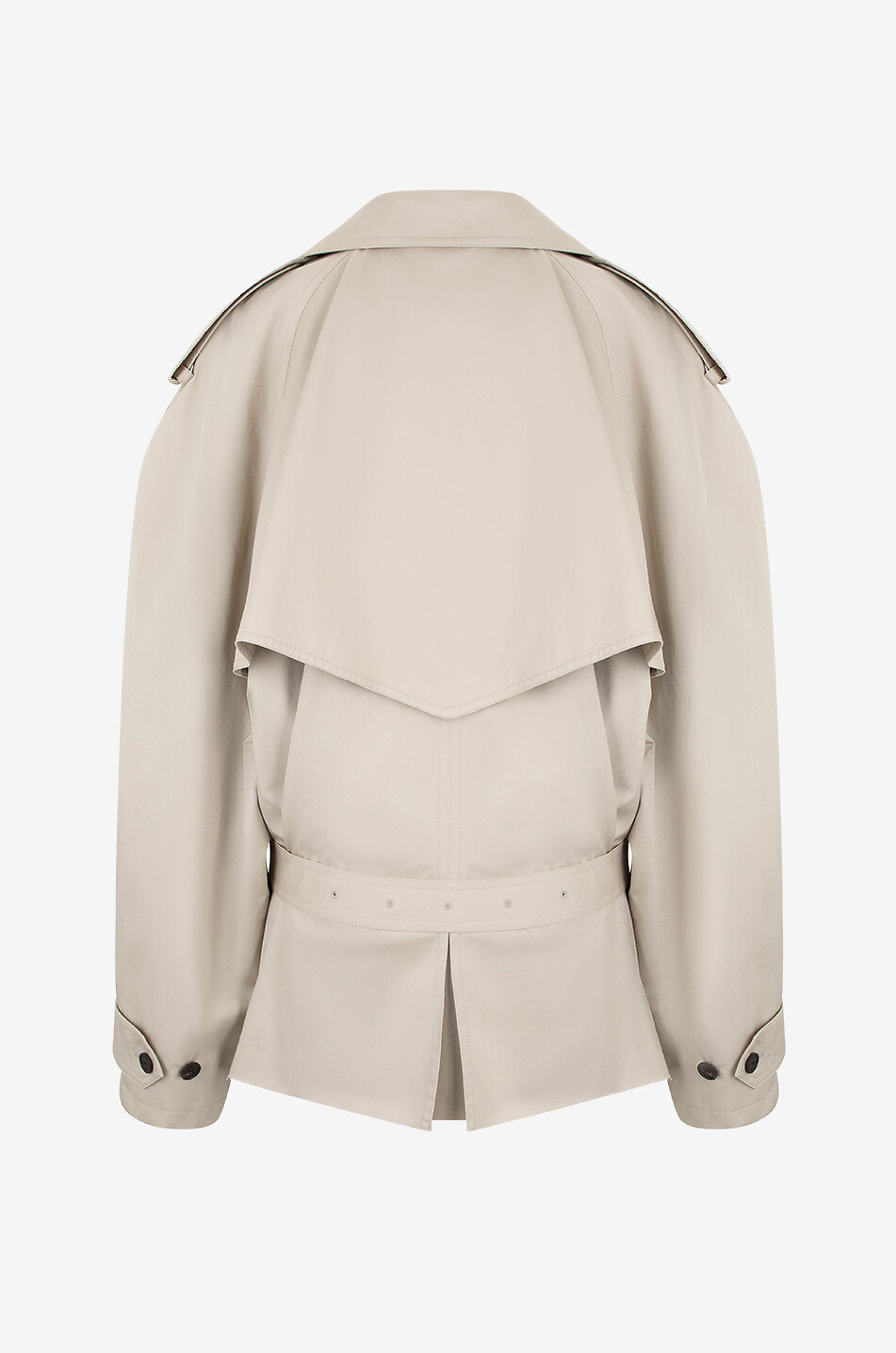 Cropped oversize cotton trench coat - BALENCIAGA - BEIGE