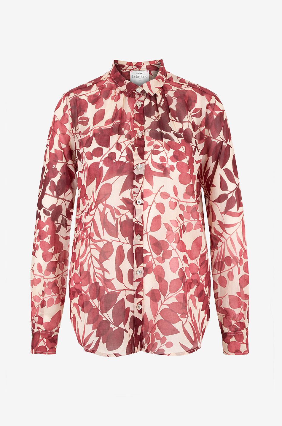 FORTE FORTE Nuages Fleuries cotton and silk loose shirt Women RED 1