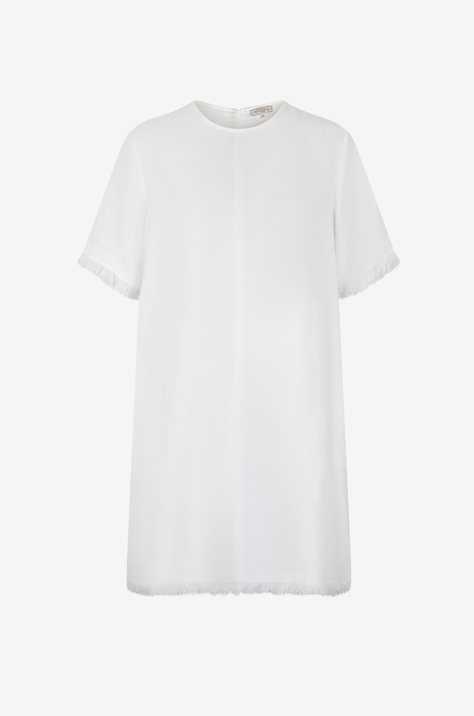 ANTONELLI FIRENZE Kurzes Canvas-Kleid mit Fransen Nicaragua Damen CREMEFARBEN 1