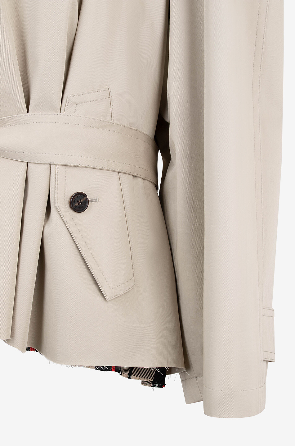 Cropped oversize cotton trench coat - BALENCIAGA - BEIGE