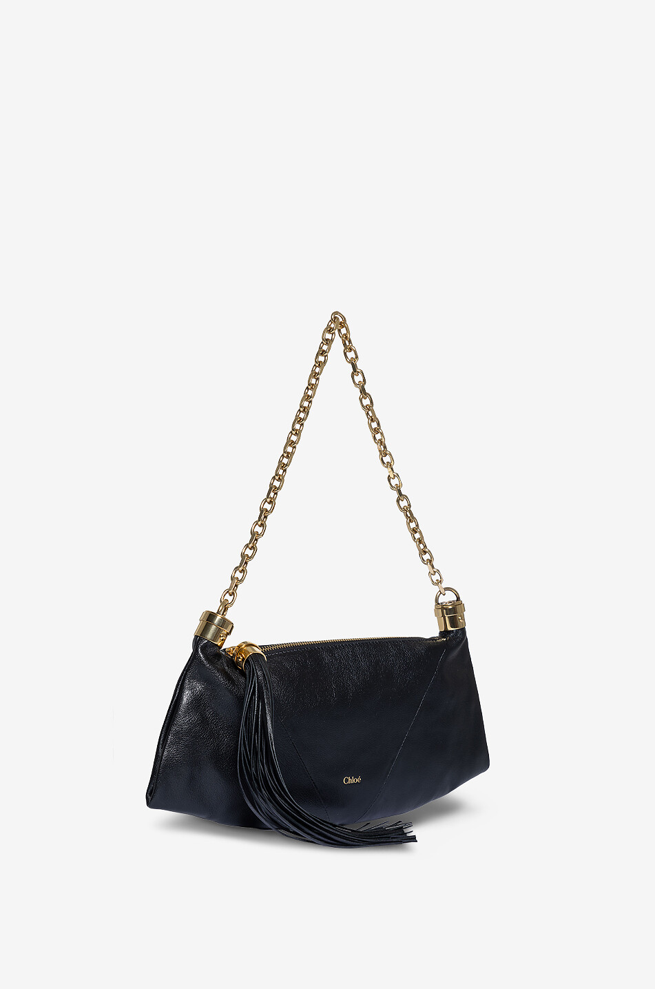 CHLOE Chloé Foulard Small grained buffalo leather hobo bag Women BLACK 2