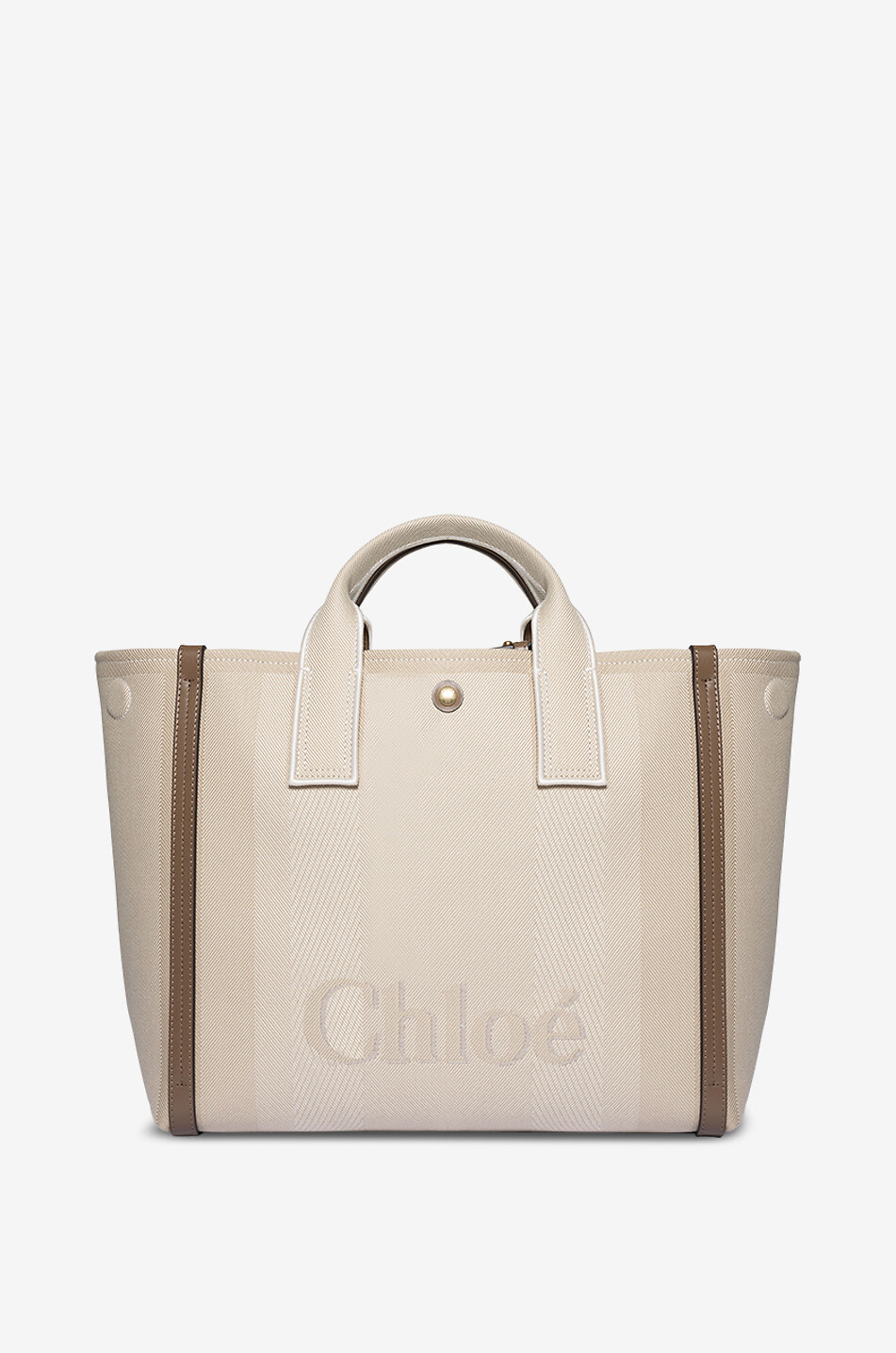 Sac cabas en jacquard et cuir Carry Medium