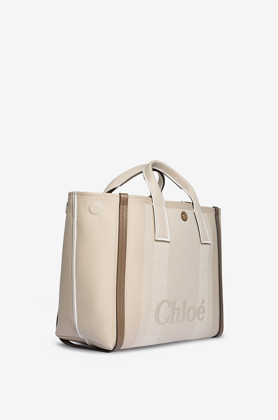 Sac cabas en jacquard et cuir Carry Medium