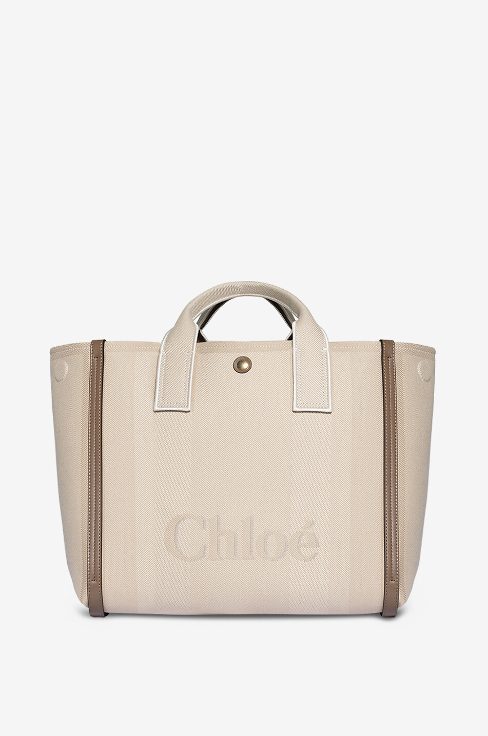 Sac cabas en jacquard et cuir Carry Medium