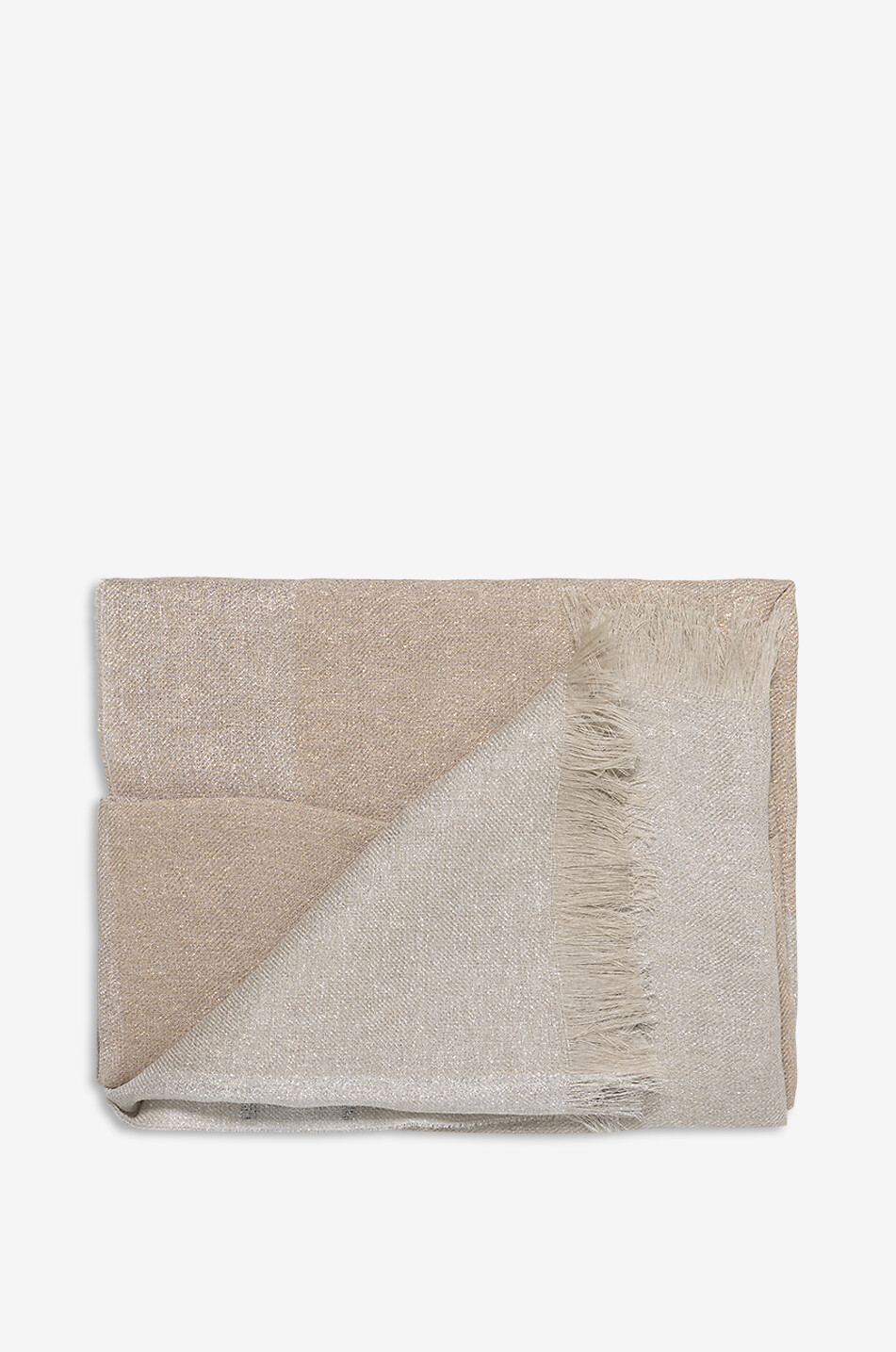 FABIANA FILIPPI Écharpe fine tissée en lin et lurex scintillant Femme DORE 2