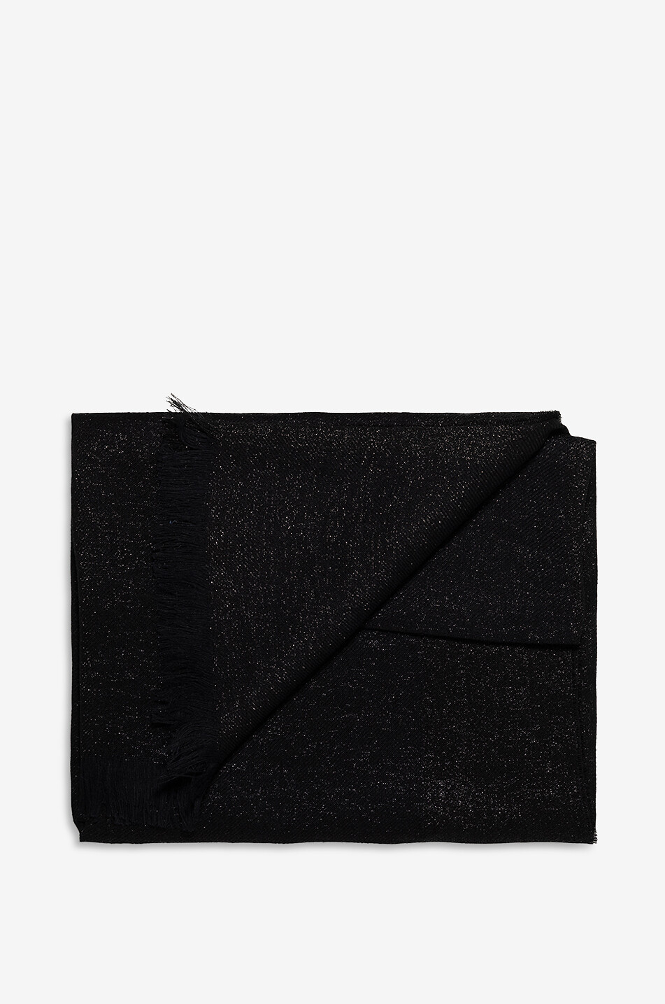FABIANA FILIPPI Écharpe fine tissée en lin et lurex scintillant Femme NOIR 2