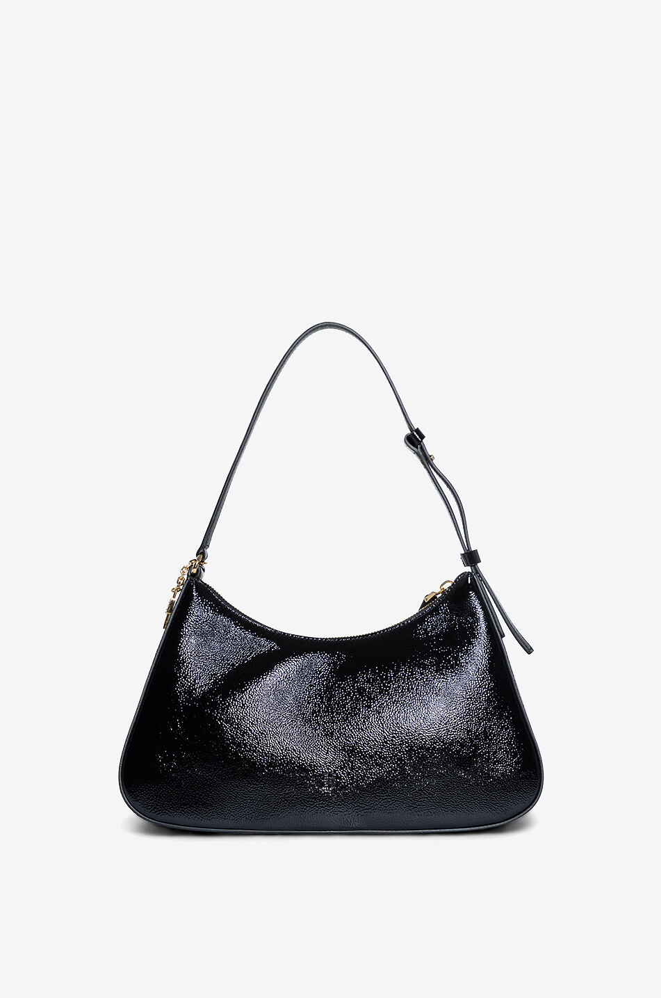 GIVENCHY Lucky Lock Small grained patent leather shoulder bag Women BLACK 3