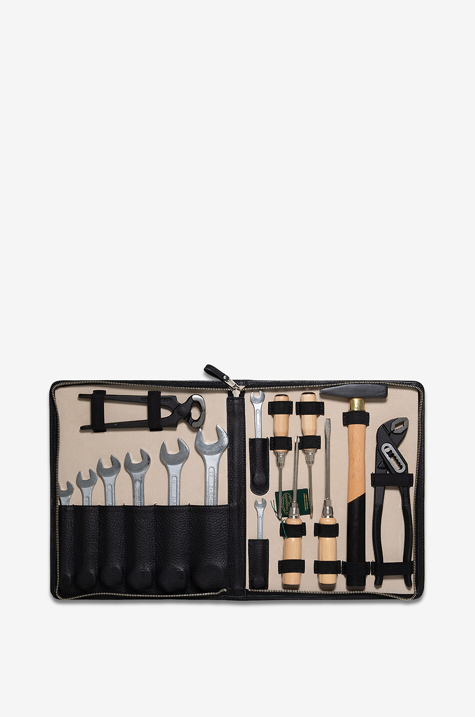 F. HAMMANN Grosses Werkzeitset im Etui aus genarbtem Leder Herren SCHWARZ 3