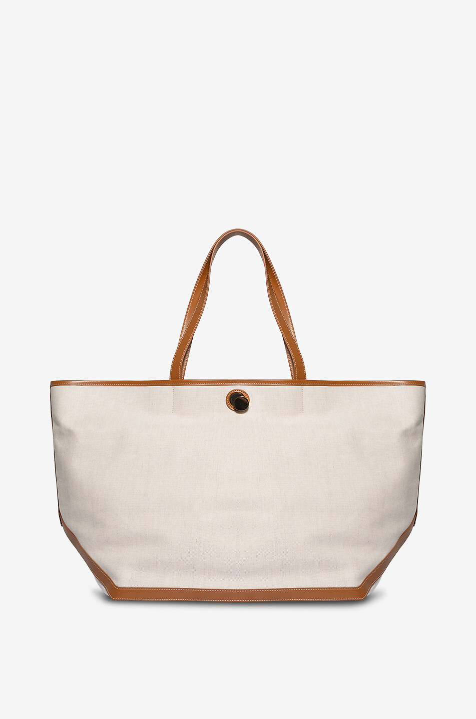 FABIANA FILIPPI Sac cabas en toile et cuir Eclissi Large Femme CAMEL 1
