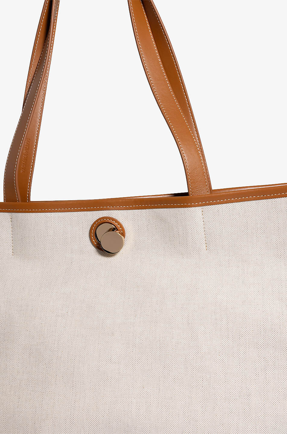 FABIANA FILIPPI Sac cabas en toile et cuir Eclissi Large Femme CAMEL 5