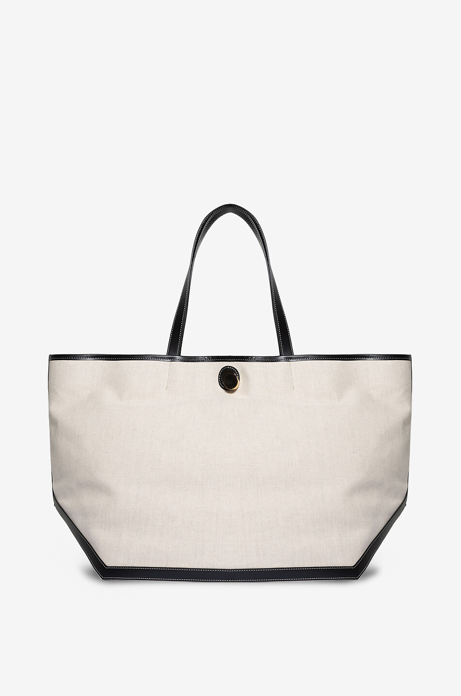FABIANA FILIPPI Sac cabas en toile et cuir Eclissi Large Femme NOIR 1
