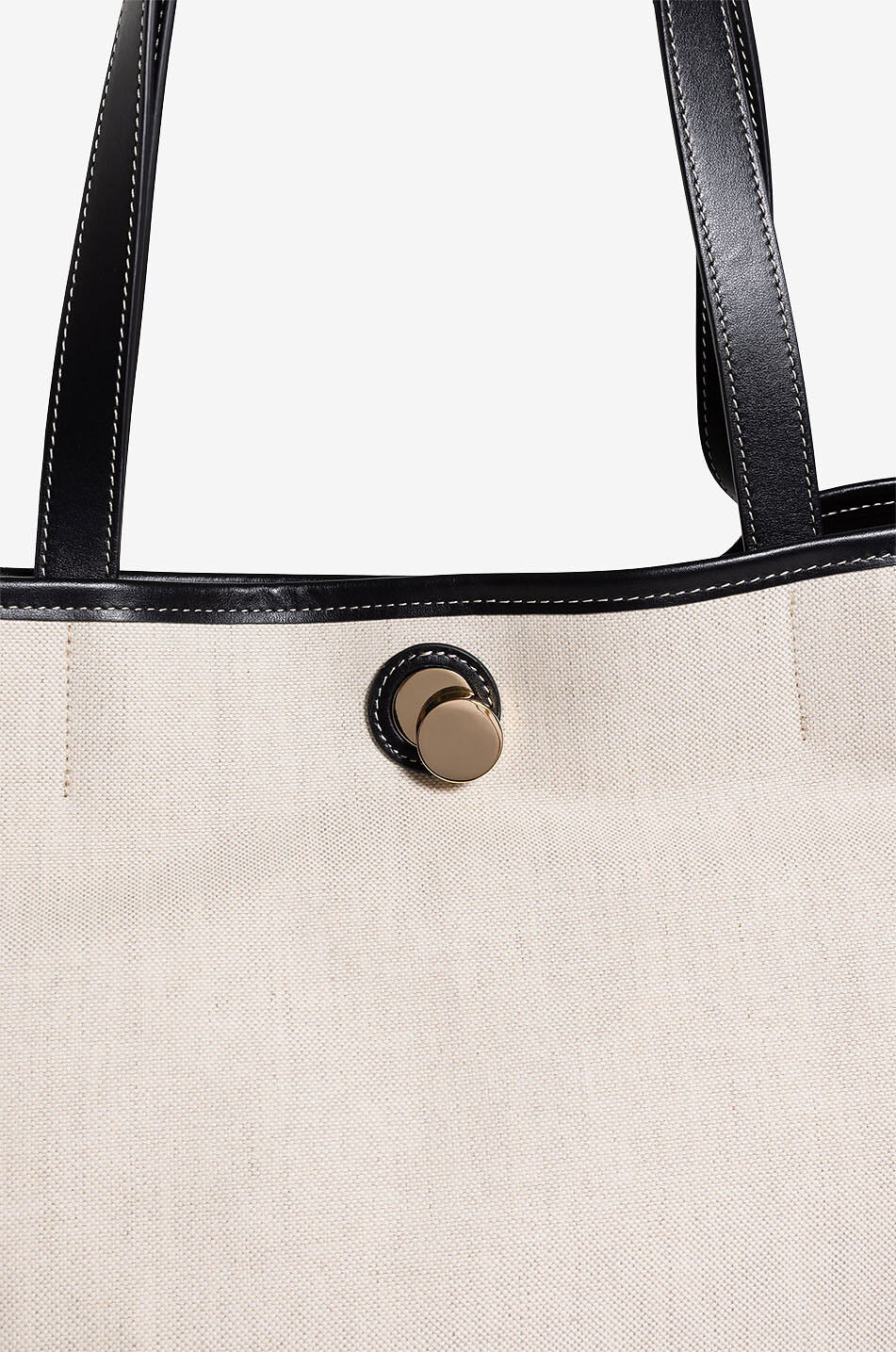 FABIANA FILIPPI Sac cabas en toile et cuir Eclissi Large Femme NOIR 5