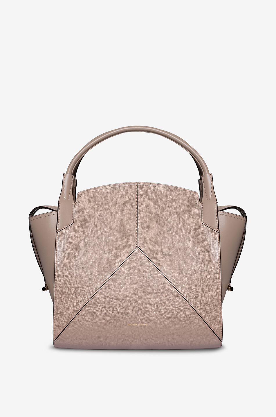 Handtasche aus glattem und genarbtem Leder Victoria