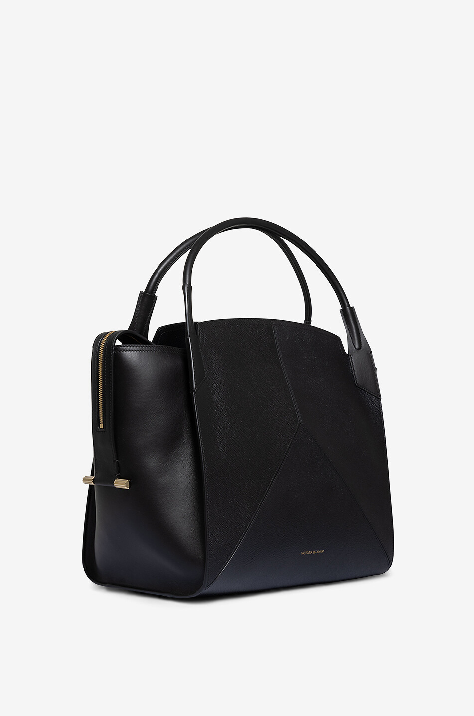 Handtasche aus glattem und genarbtem Leder Victoria