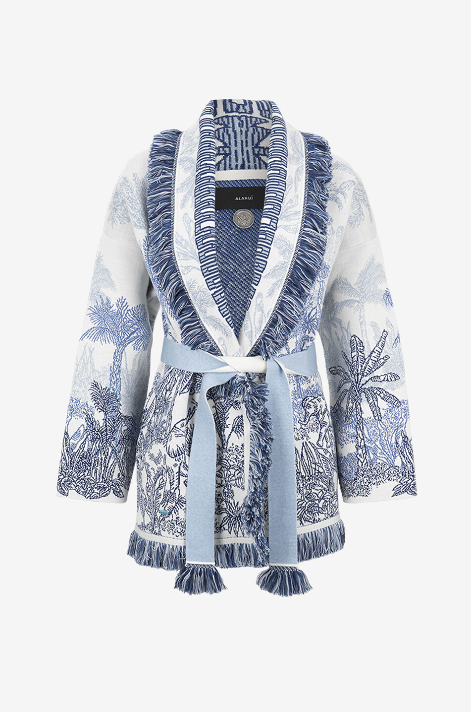 Jungle Toile de Jouy wool cotton and silk cardigan