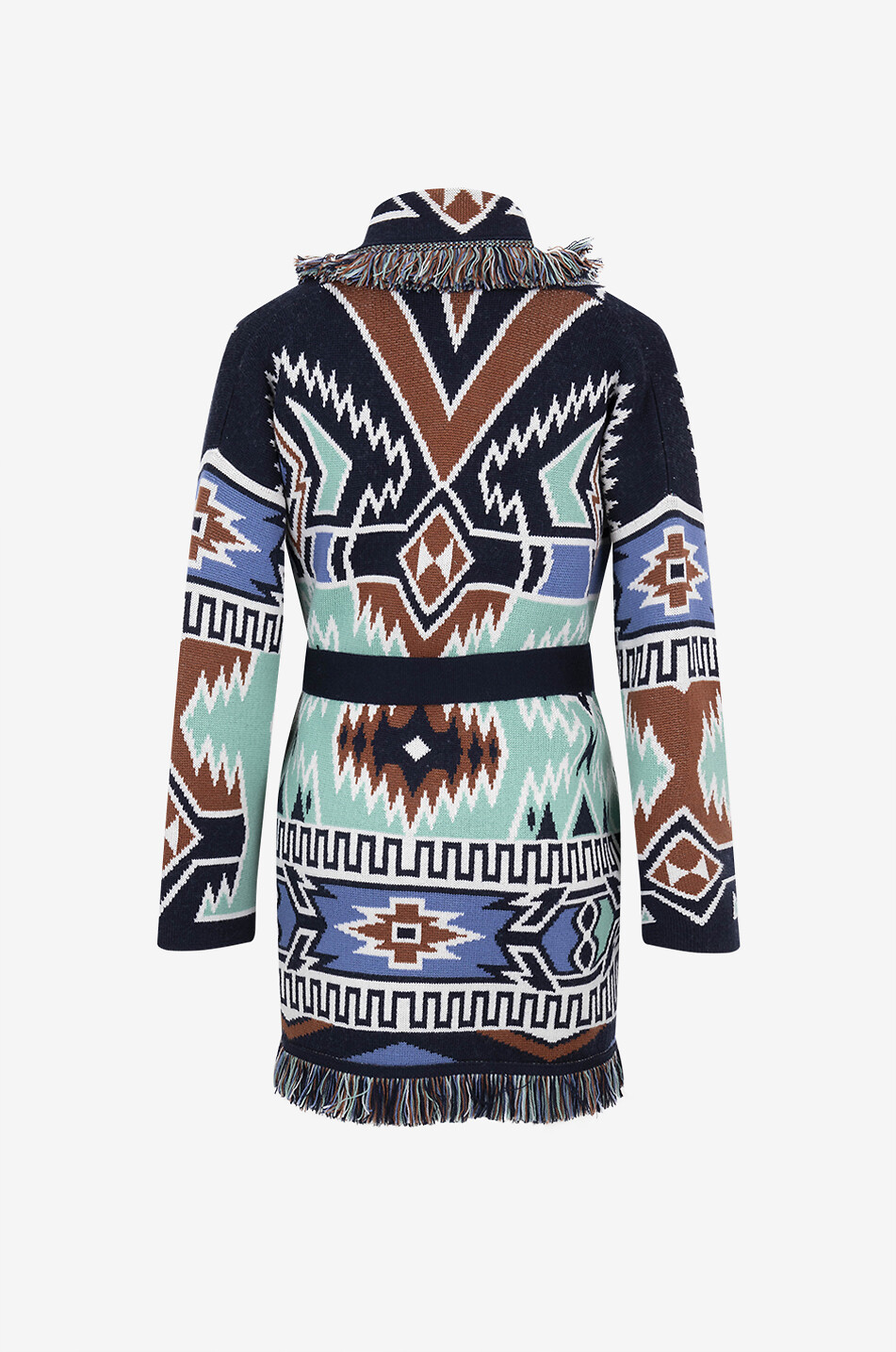 ALANUI Cardigan en laine vierge Geometric Roots Femme BLEU CLAIR 2