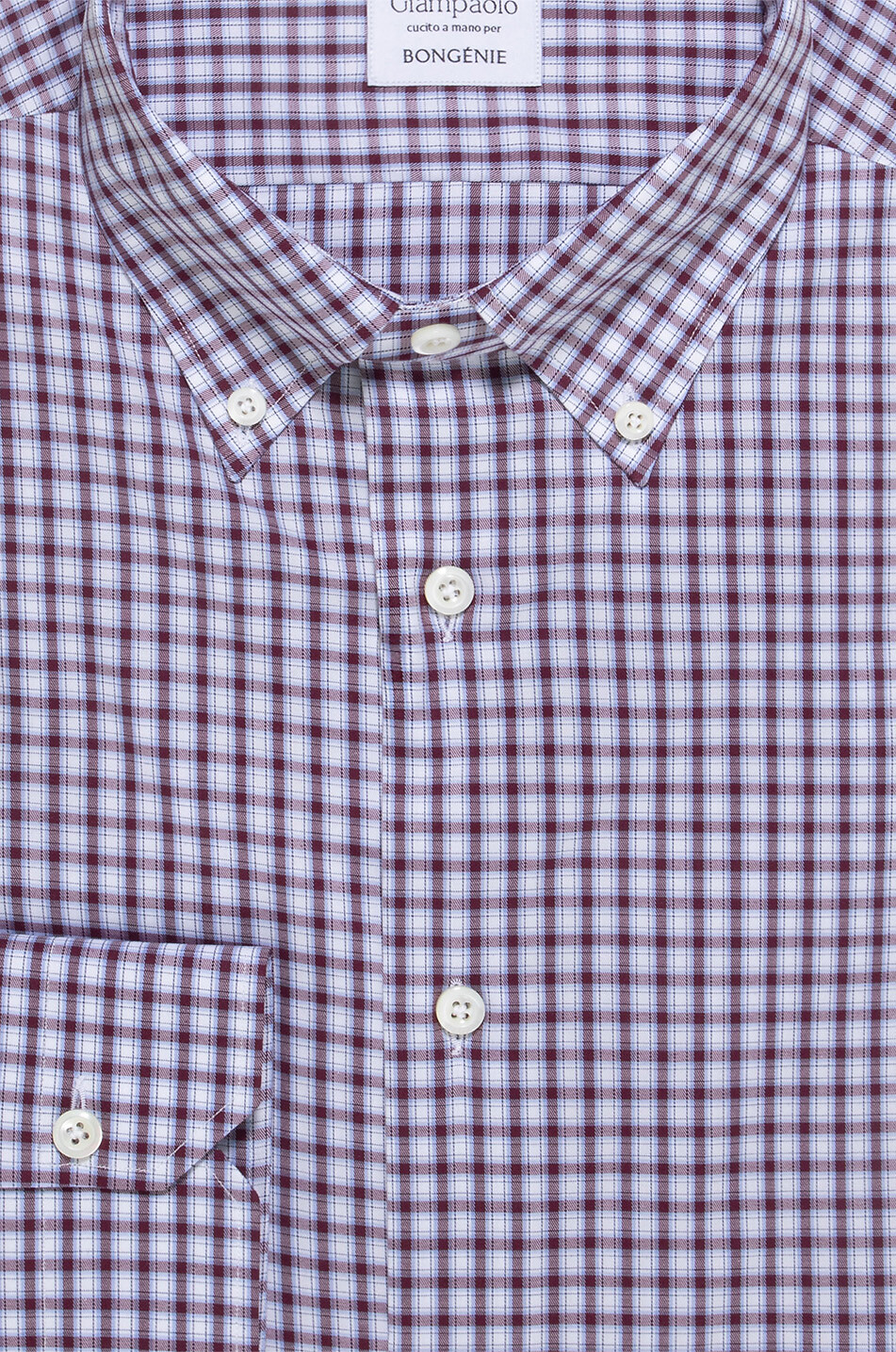 GIAMPAOLO Chemise à manches longues en coton Homme ROUGE FONCÉ 2