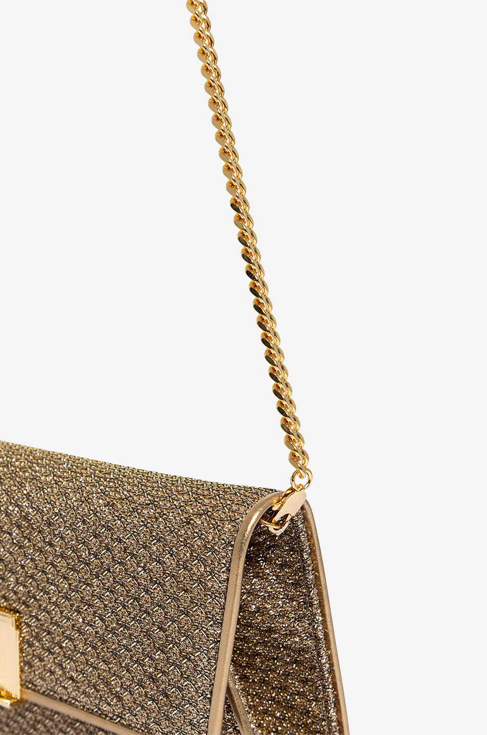 TOM FORD Nobile diamond textured Lurex and metallic leather clutch Women GOLDEN 5