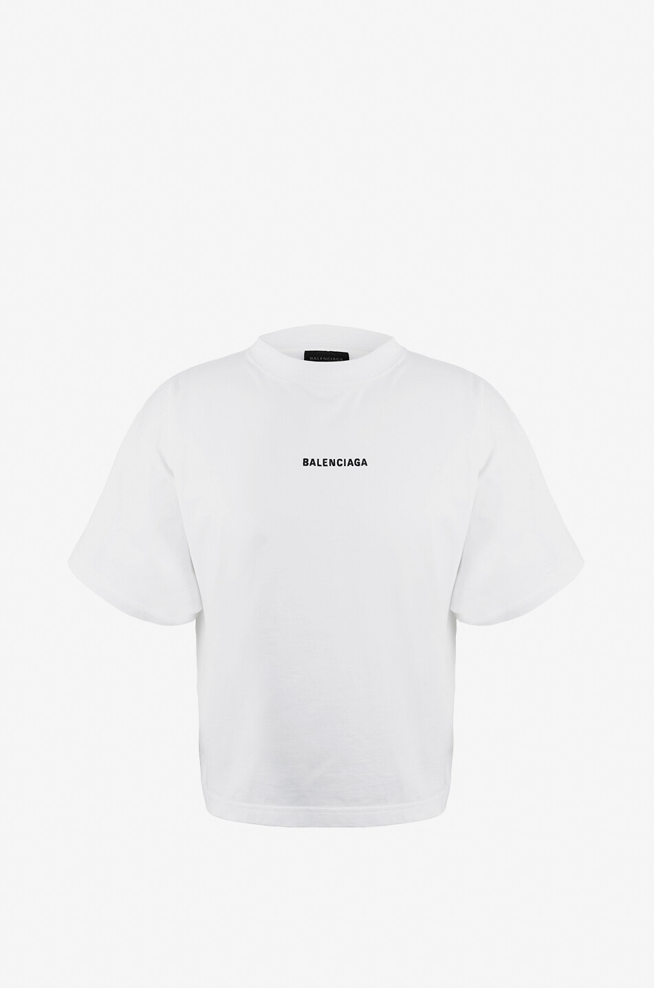 BALENCIAGA Kurzarm-T-Shirt Cropped Balenciaga Back Damen WEISS 1