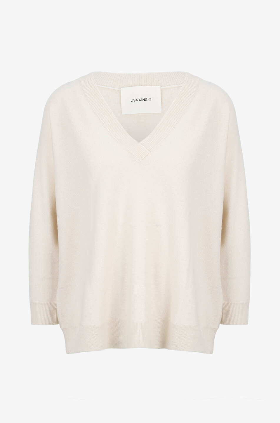 LISA YANG Kenny cashmere V-neck jumper Women EGGSHELL 1