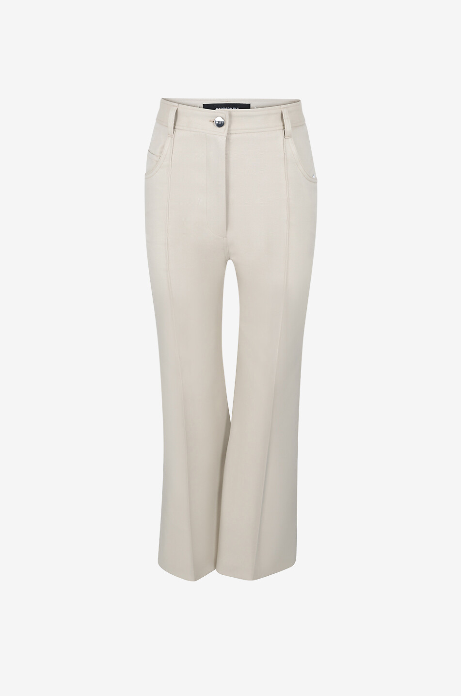 Cropped bootcut gabardine trousers