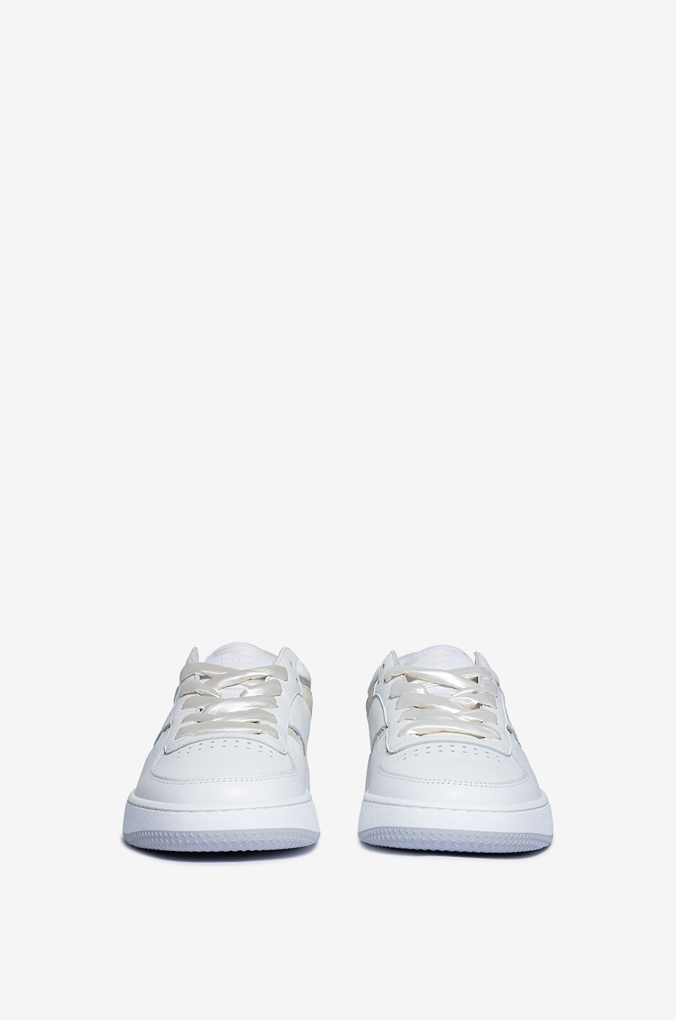 GIVENCHY Baskets basses à lacets en cuir et daim 4G Femme BLANC CASSE 1
