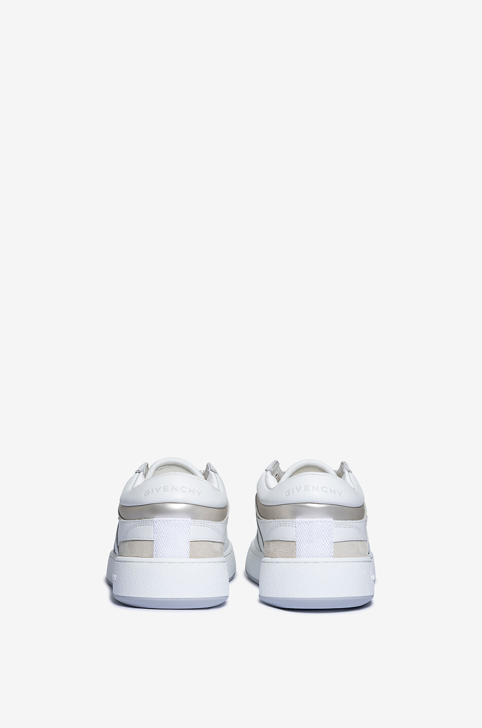 GIVENCHY Baskets basses à lacets en cuir et daim 4G Femme BLANC CASSE 6