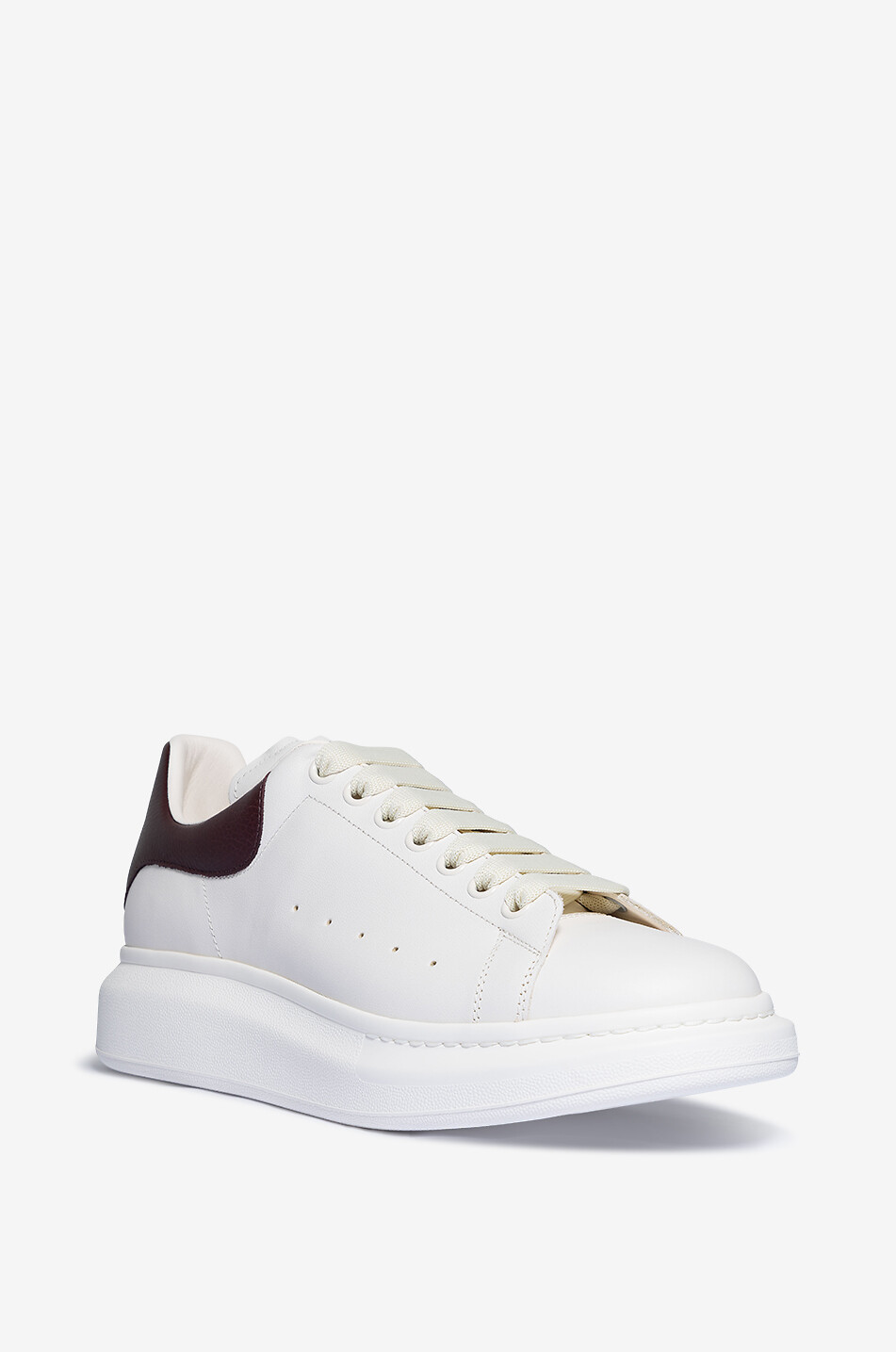 ALEXANDER McQUEEN Baskets basses en cuir lisse et grainé Oversize Homme ROUGE FONCÉ 1