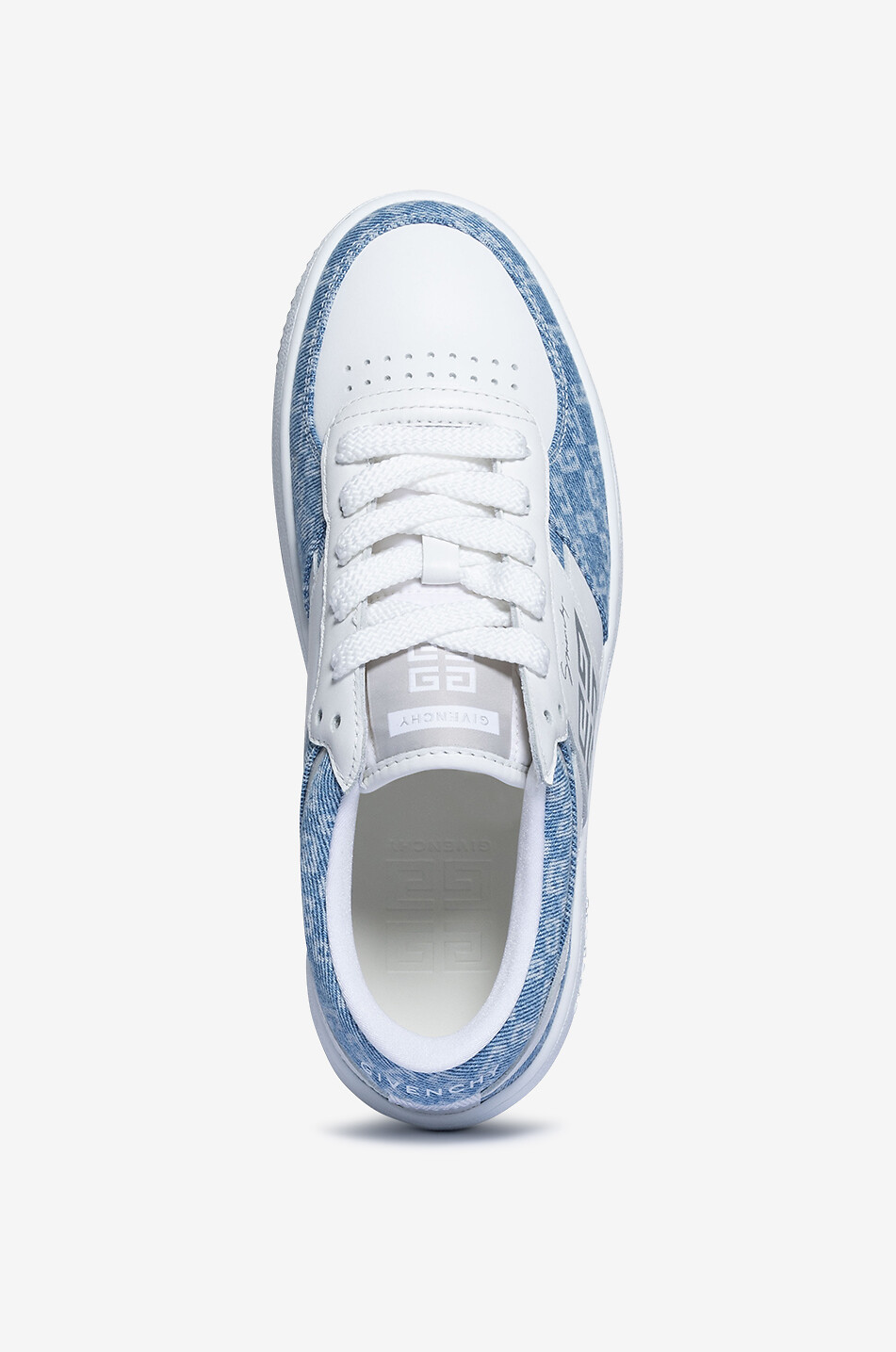 GIVENCHY Baskets basses en denim et cuir 4G Femme BLEU 5