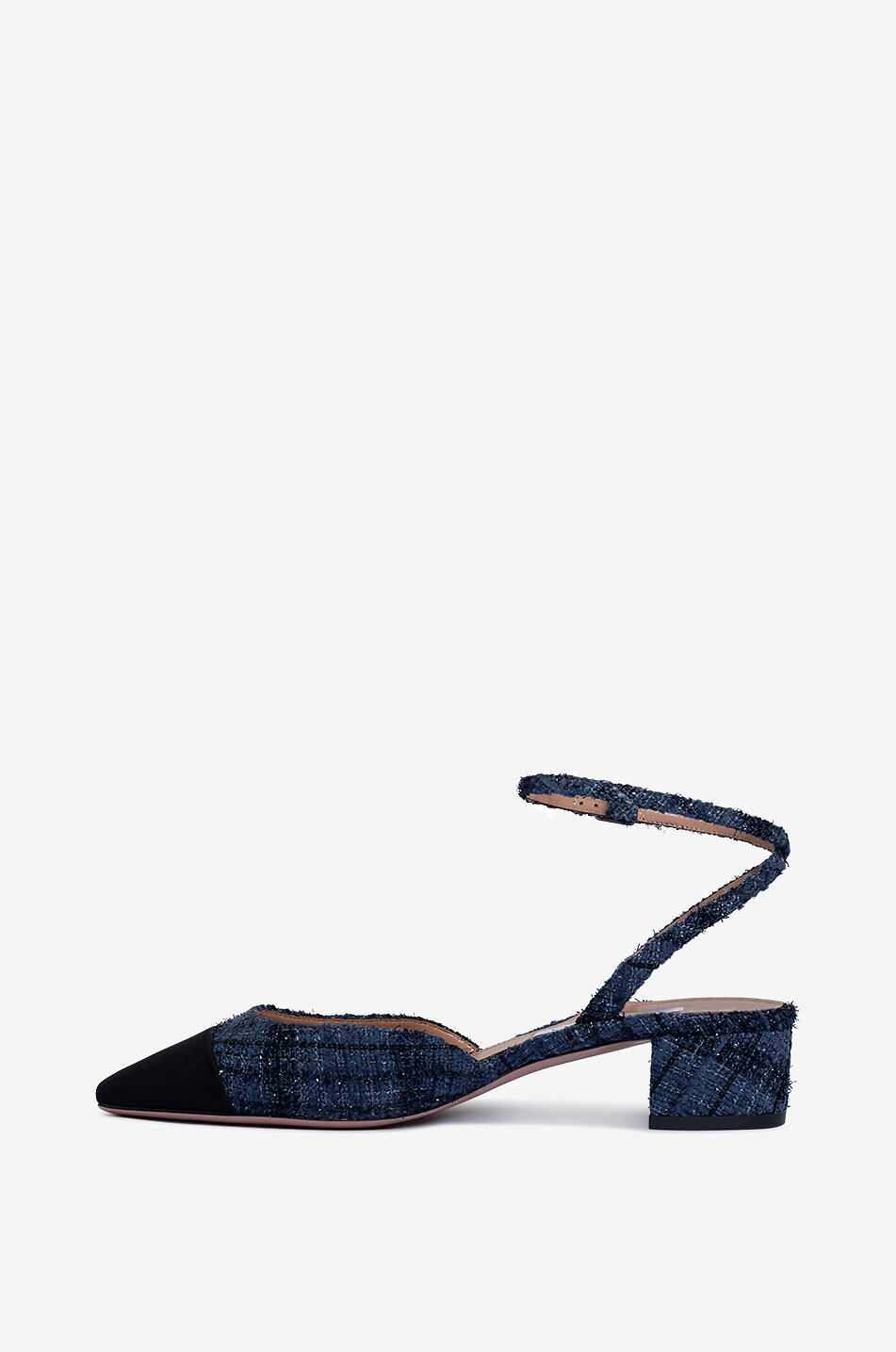 AQUAZZURA Tweed-Pumps mit Knöchenriemen French Flirt 35 Damen BLAU 3