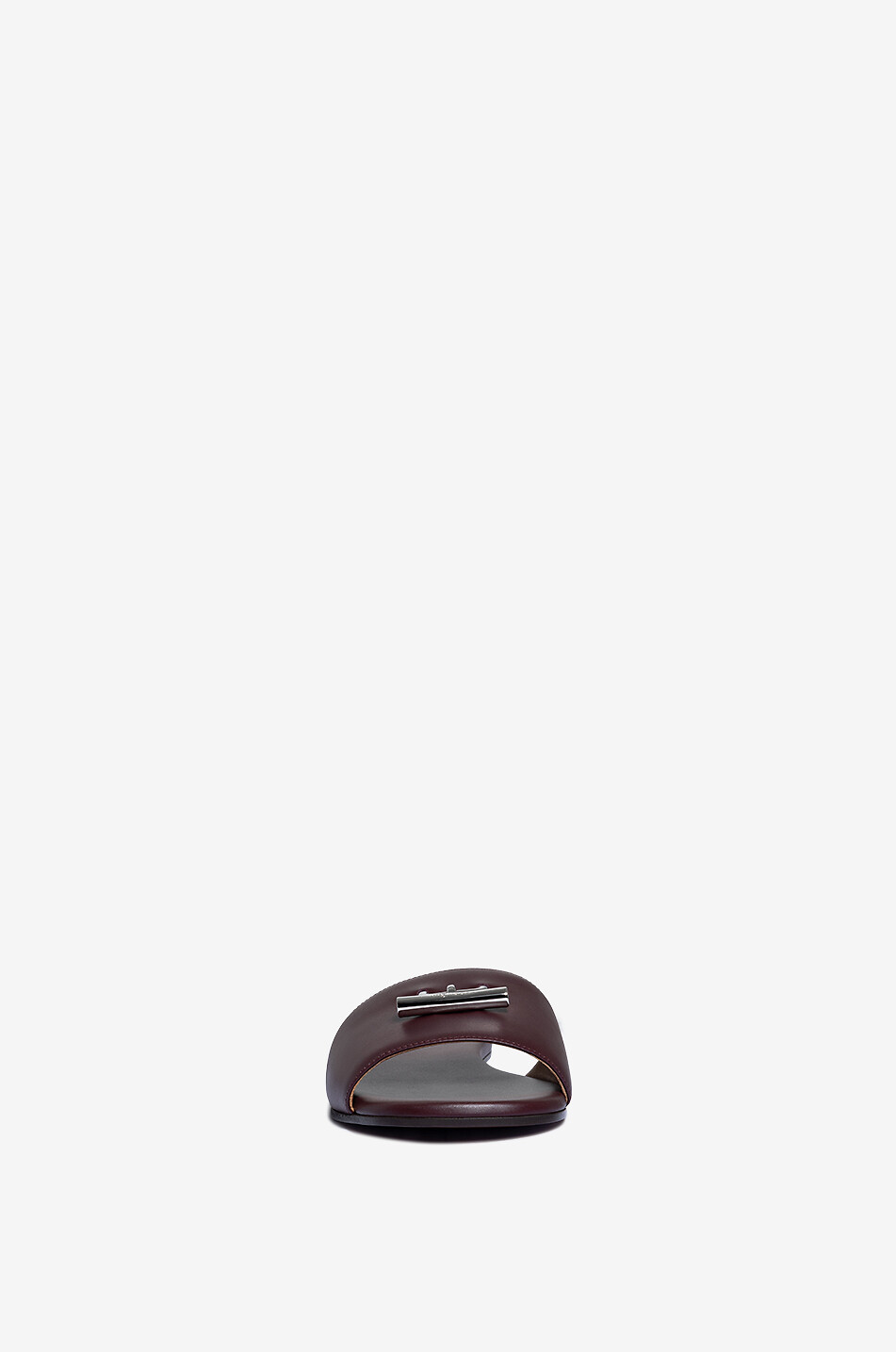 ALEXANDER McQUEEN Flache Glattlederpantoletten T-Bar Damen DUNKELROT 2