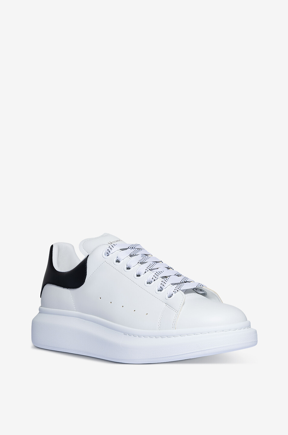 ALEXANDER McQUEEN Oversize low-top lace-up sneakers in smooth leather Men EGGSHELL 1