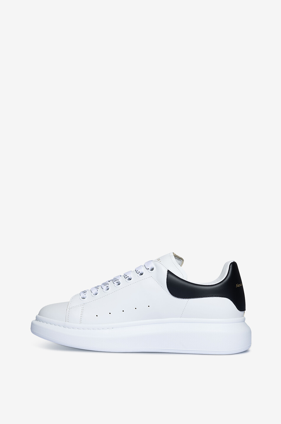 ALEXANDER McQUEEN Oversize low-top lace-up sneakers in smooth leather Men EGGSHELL 3