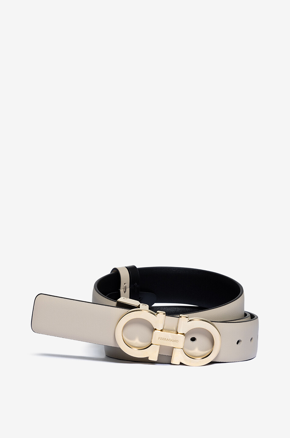 Gancini reversible leather belt - 25 mm