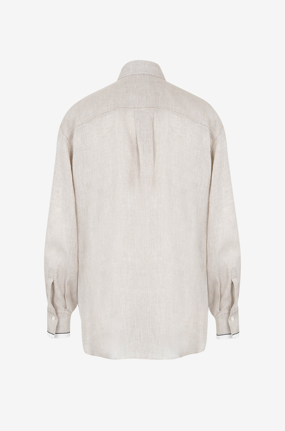 Weites Leinenhemd mit Steppnähten Monili
