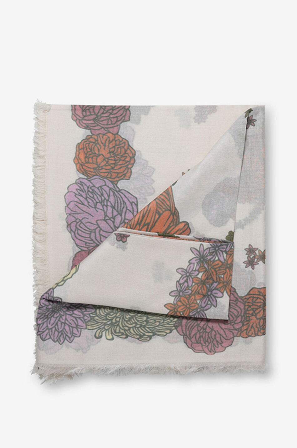 HEMISPHERE Carré en cachemire et soie Melephant Femme ORANGE 2