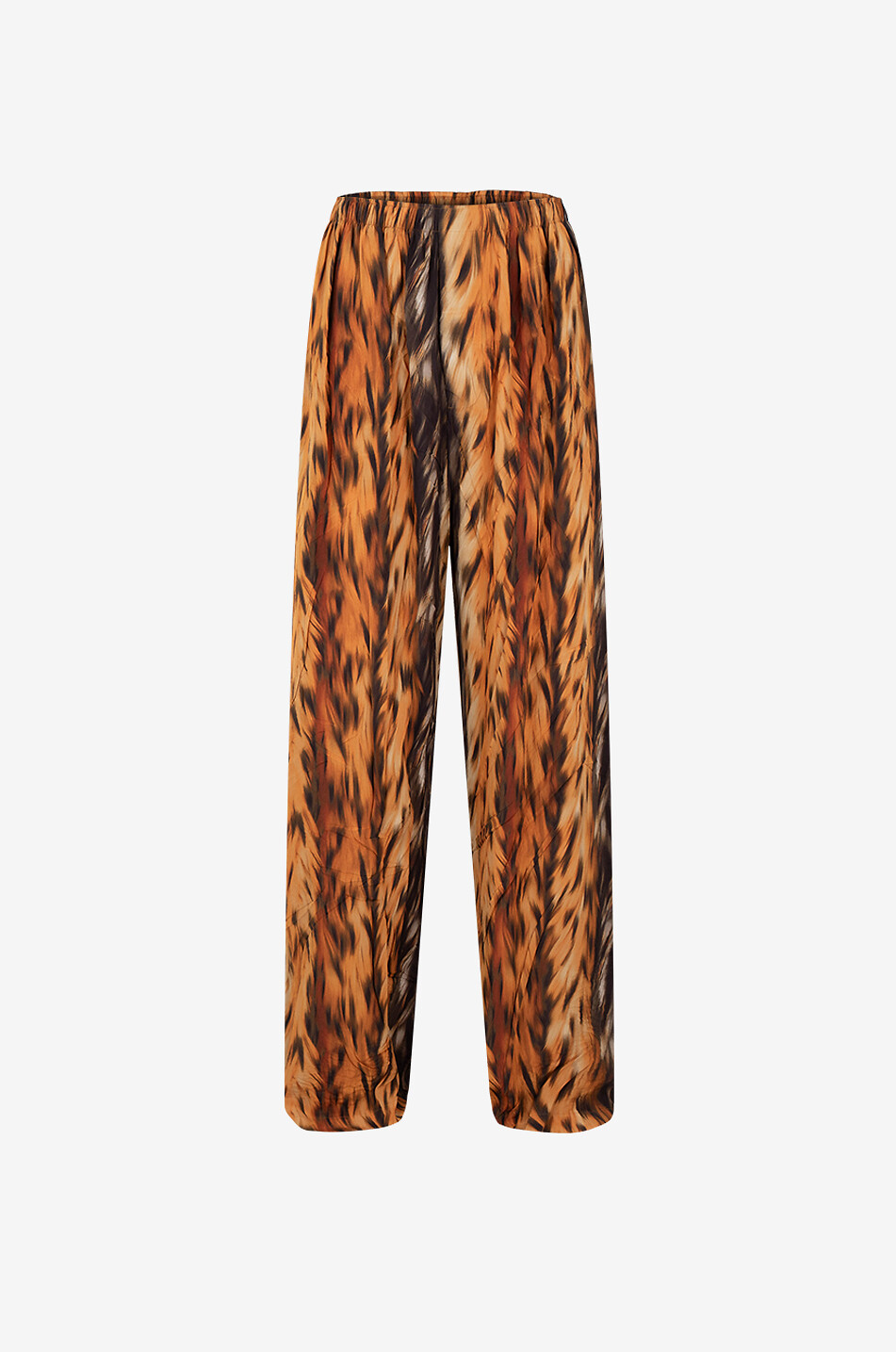 BALENCIAGA Pyjama AI Fur silk wide-leg trousers Women BROWN 1