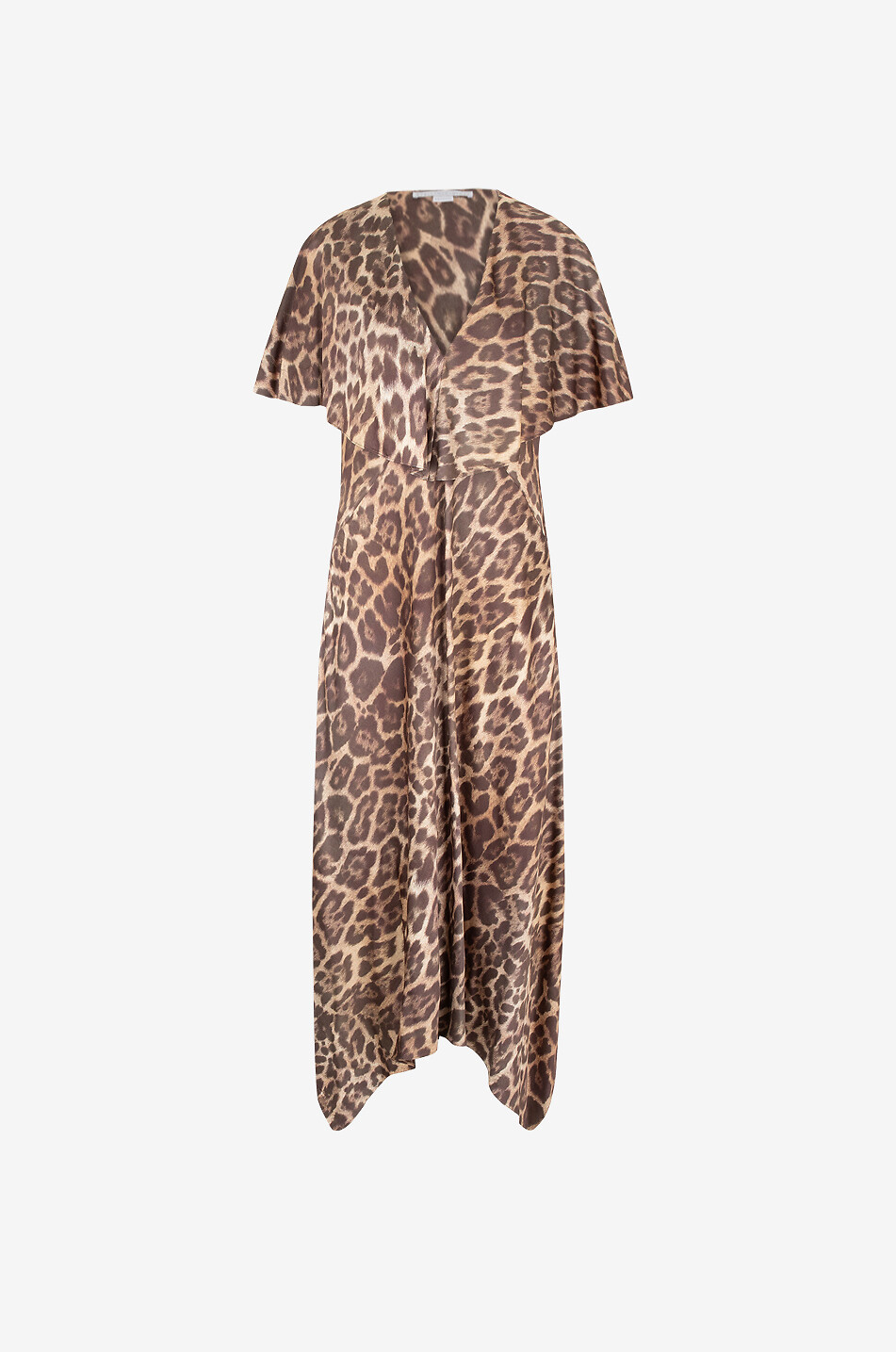 Asymmetrisches Midi-Cape-Kleid Leopard
