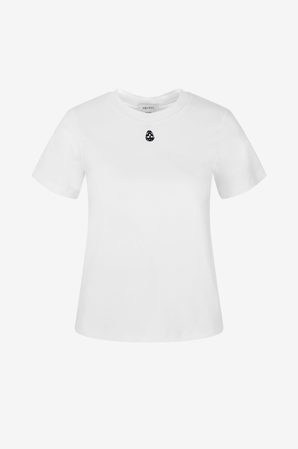 ALEXANDER McQUEEN T-shirt ajusté à manches courtes Cut & Sew Femme BLANC CASSE 1