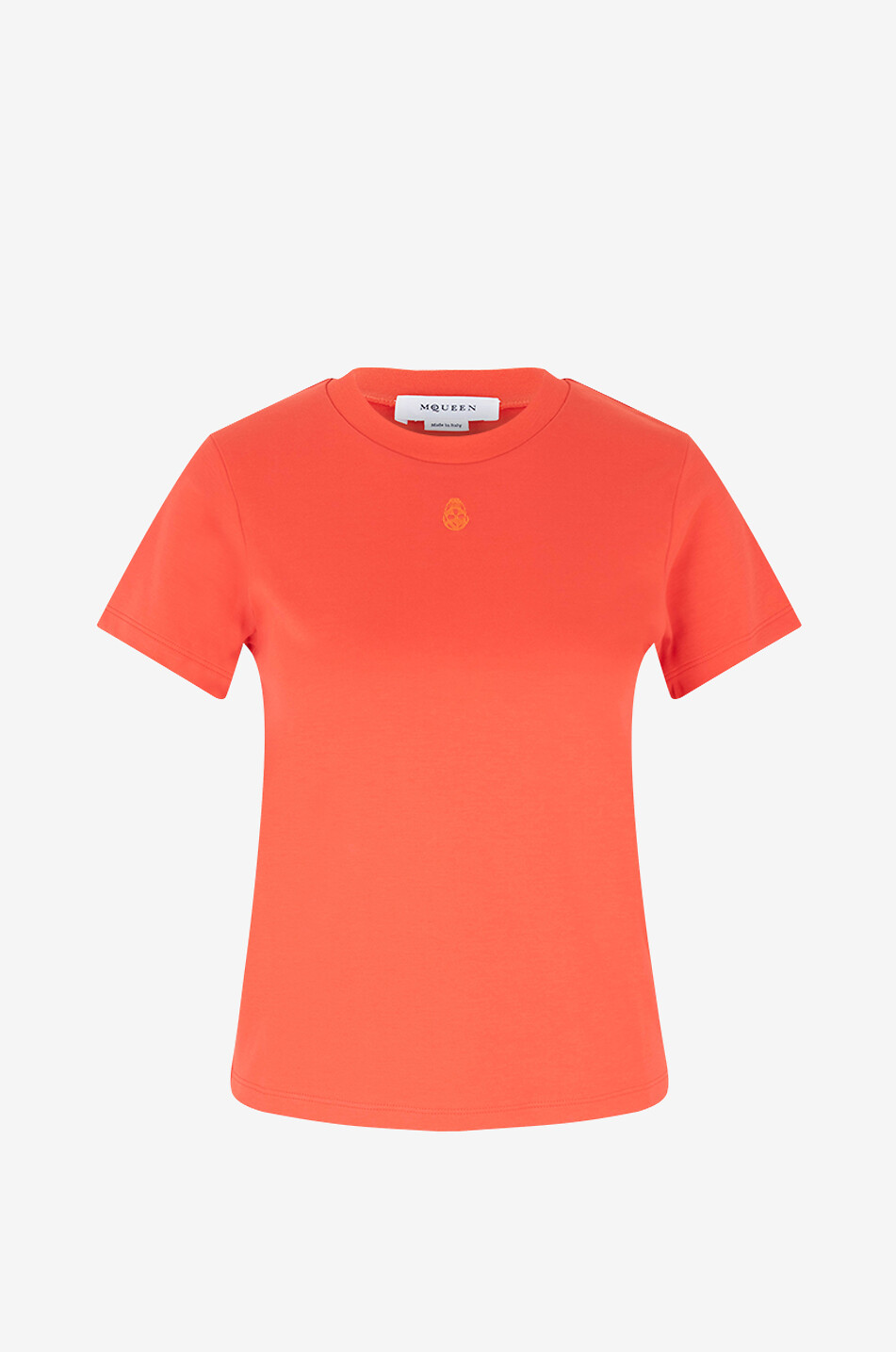 ALEXANDER McQUEEN T-shirt ajusté à manches courtes Cut & Sew Femme ORANGE 1