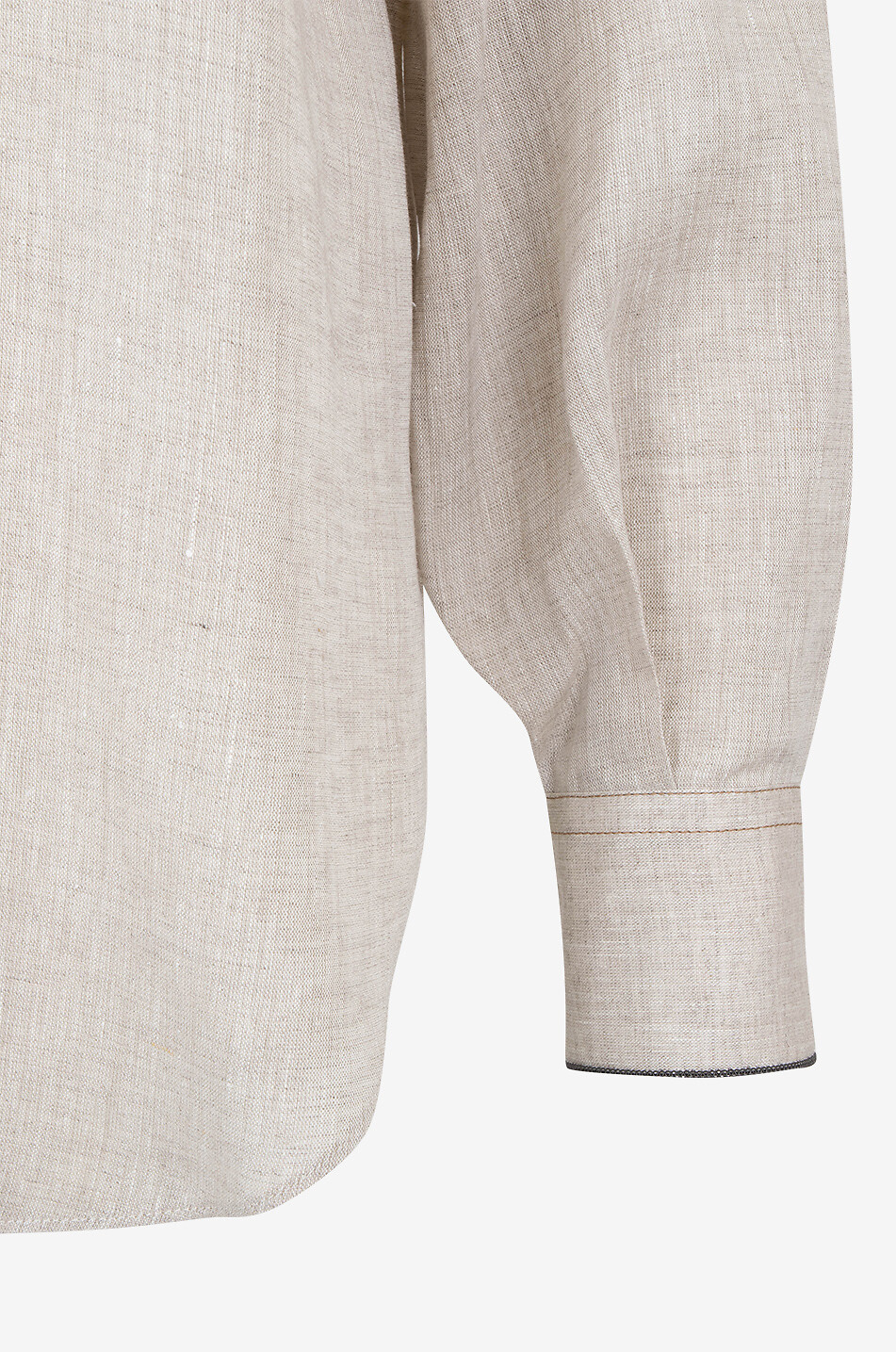 Weites Leinenhemd mit Steppnähten Monili