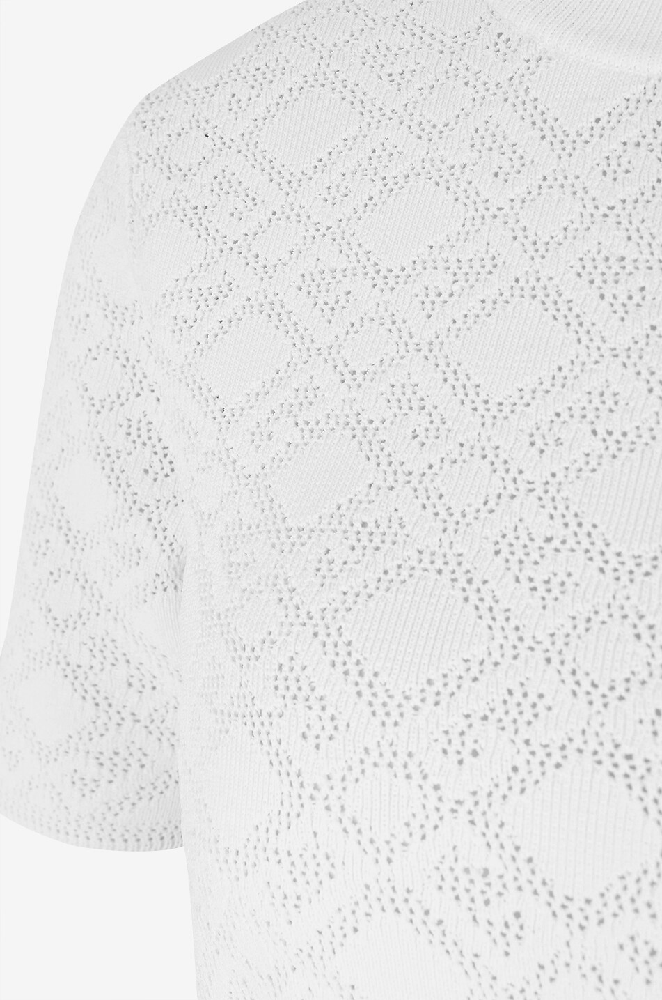 GIVENCHY Pull raccourci ajouré à manches courtes Monogram 72 Jacquard Femme BLANC 3