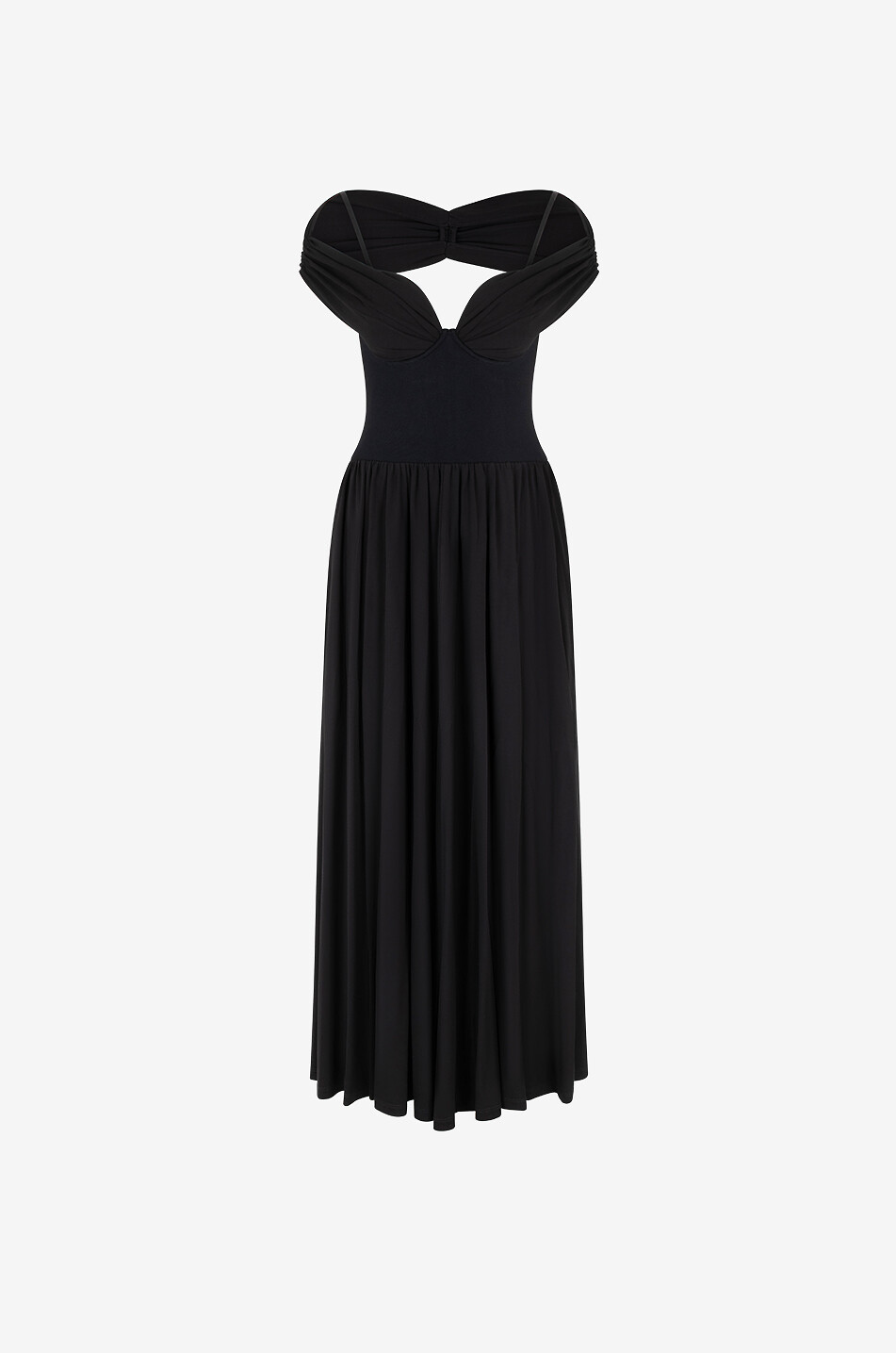 SIMKHAI Amarantha rayon long dress Women BLACK 1
