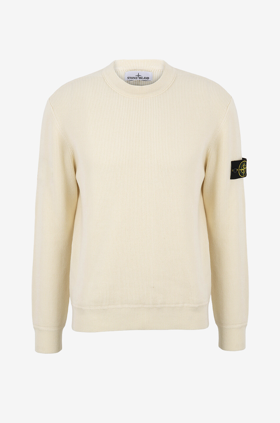 STONE ISLAND 5100054 organic cotton round-neck jumper Men Light beige 1