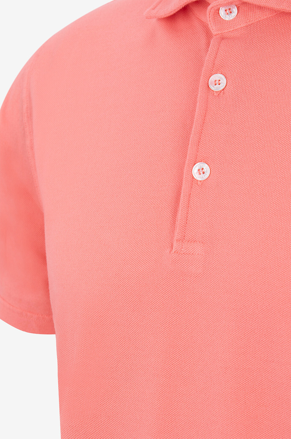 FEDELI Kurzärmeliges Polohemd aus Baumwollpiqué von Tommy Herren HELLROT 3