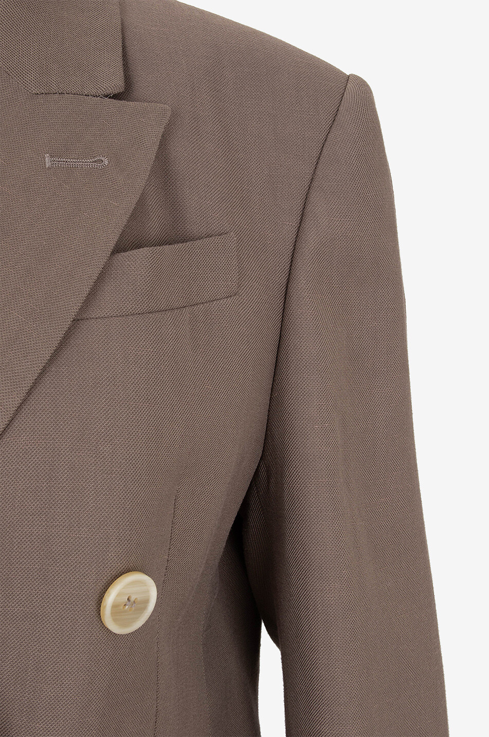 Shiny Cuffs double-breasted linen twill blazer